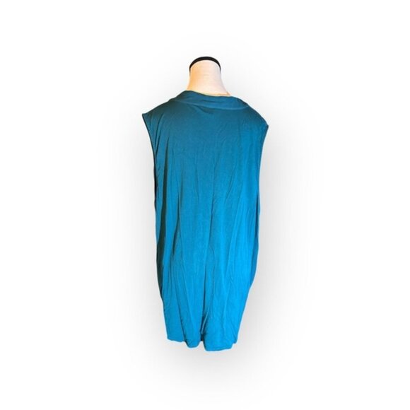 Women’s Reitmans 2X Teal Turquoise The Classics Sleeveless Wrap Chiffon Top - Picture 3 of 8